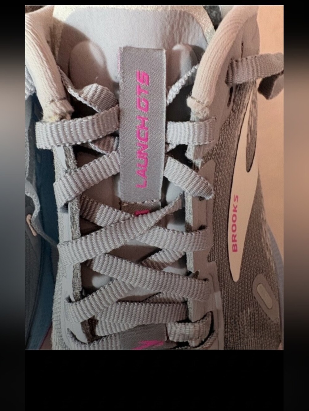 Brooks Women's Launch GTS 9 Running Shoe Gray Pink Blue Mesh - Picture 9 of 15